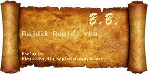 Bajdik Boglárka névjegykártya